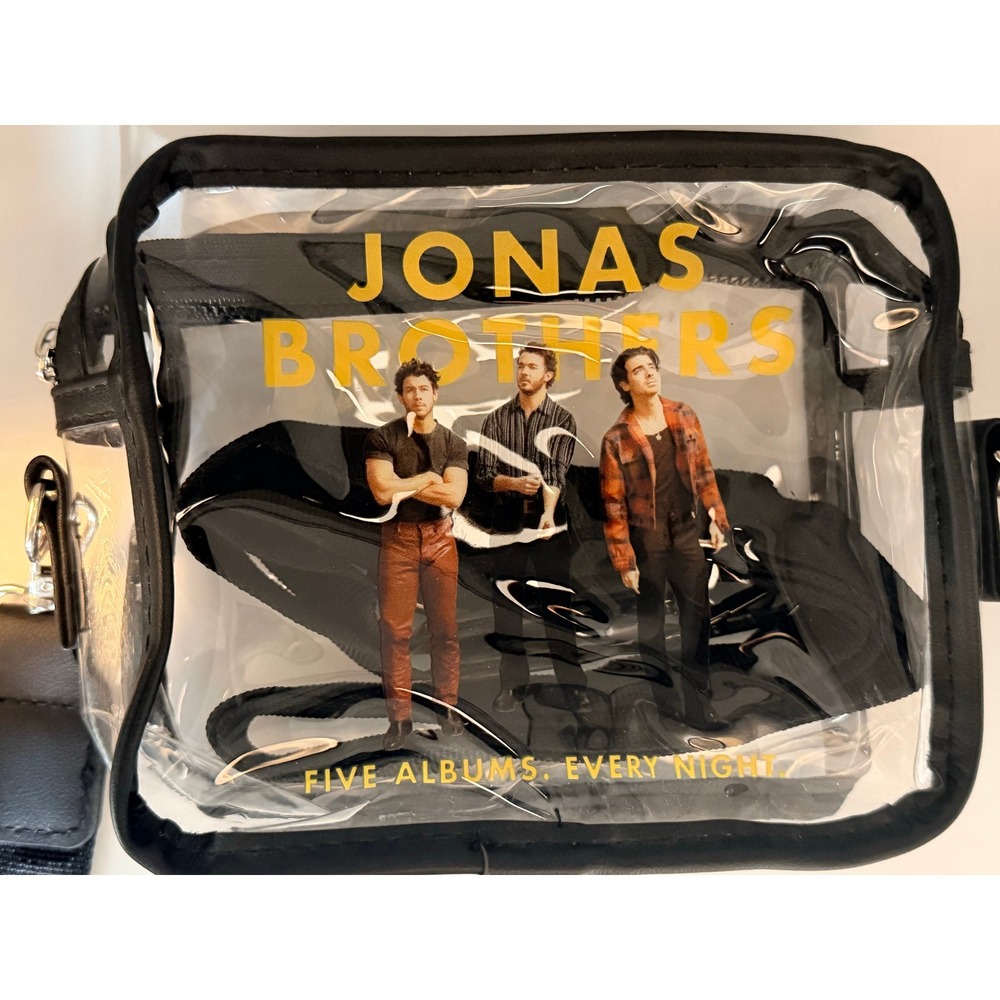 Jonas Brothers Five Albums One Night Clear Crossbody Stadium Bag Black